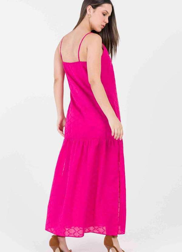 Pks - Vestido Longo Laise Algodao Rosa 5