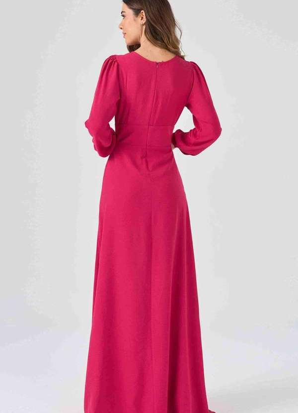 Pks - Vestido Longo Pks com Fenda Rosa Pink Rosa 2