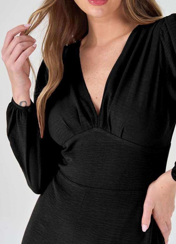 Pks - Vestido Longo Pks com Fenda Preto 4