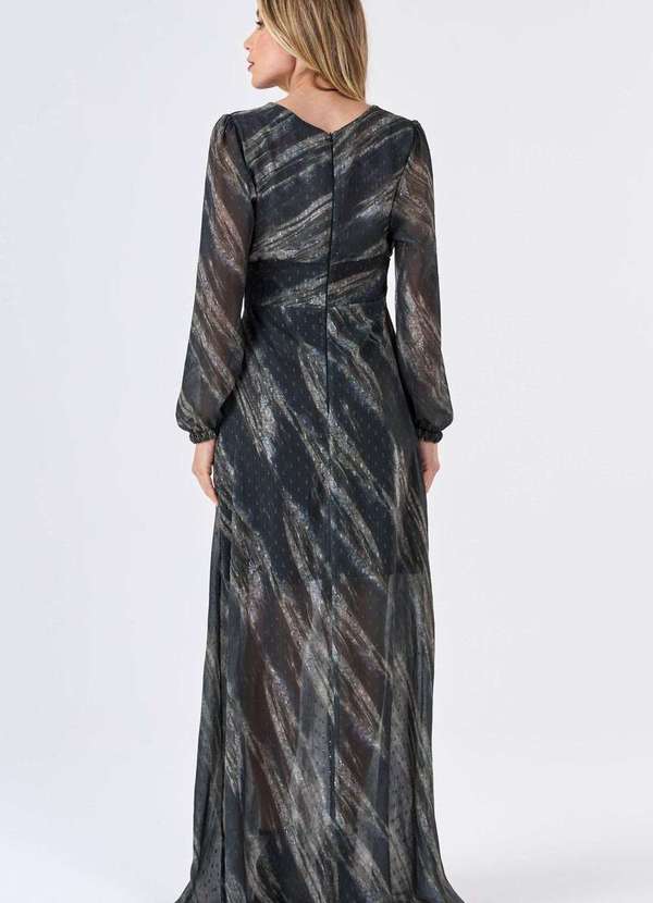 Pks - Vestido Longo Pks Estampa Olive Green Verde 2