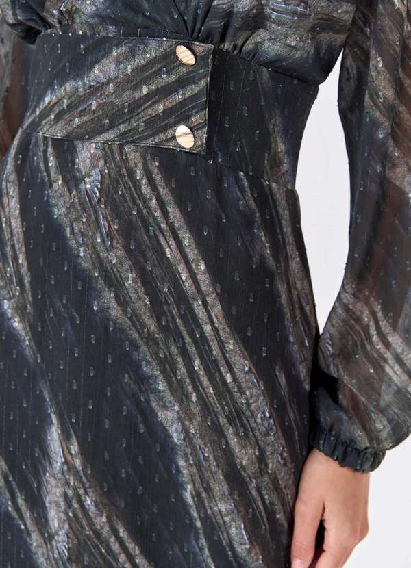 Pks - Vestido Longo Pks Estampa Olive Green Verde 4