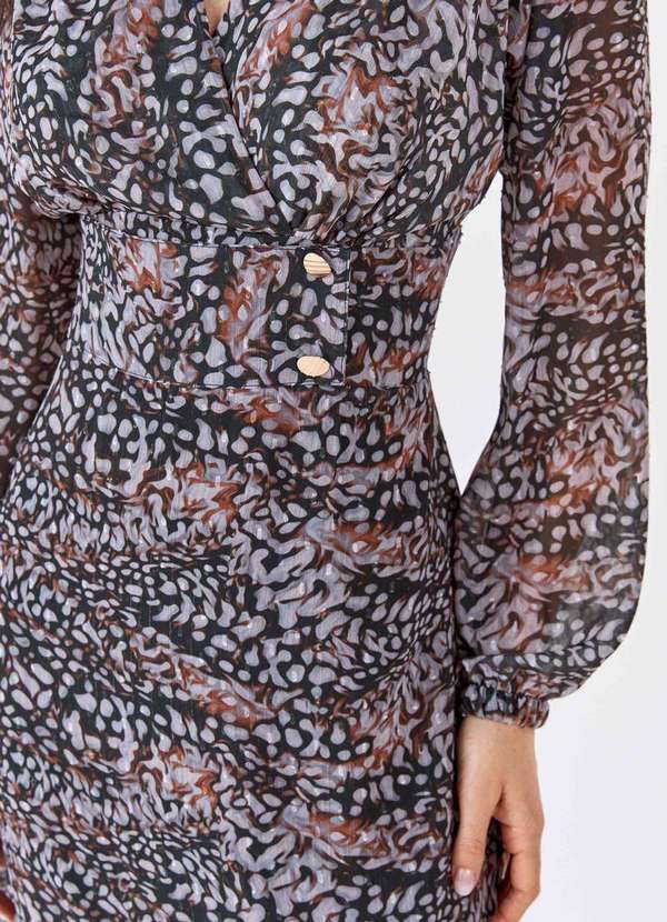 Pks - Vestido Longo Pks Estampa Unique Brown Marrom 4