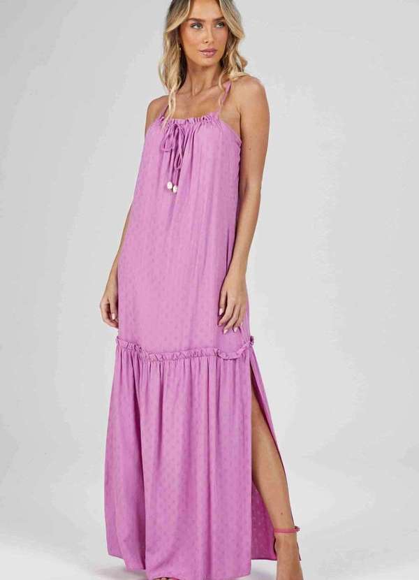 Pks - Vestido Longo Pks Viscose Roxo