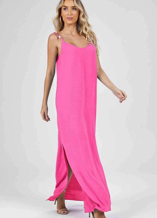 Pks - Vestido Longo Pks Rosa