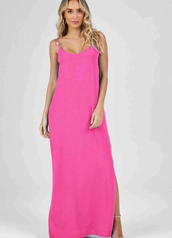 Pks - Vestido Longo Pks Rosa 4