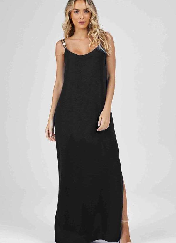 Pks - Vestido Longo Pks Preto