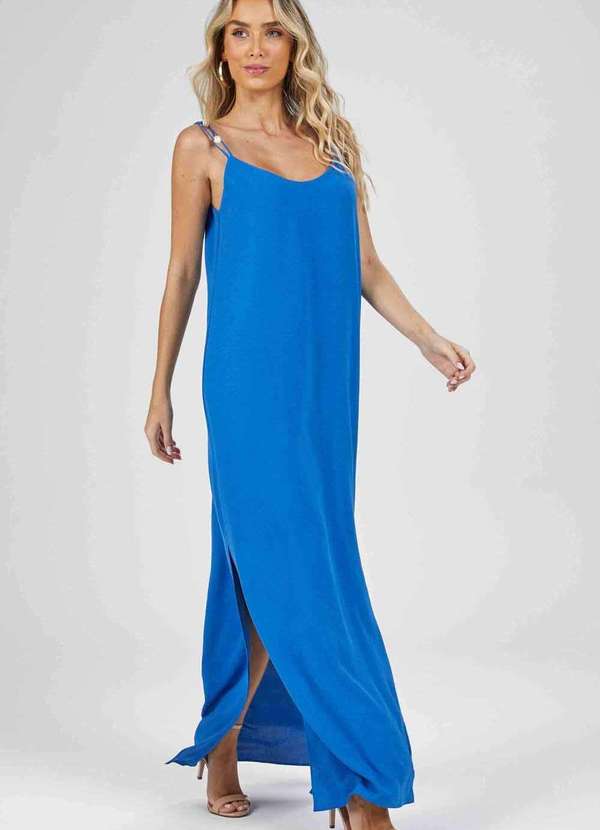Pks - Vestido Longo Pks Azul 5