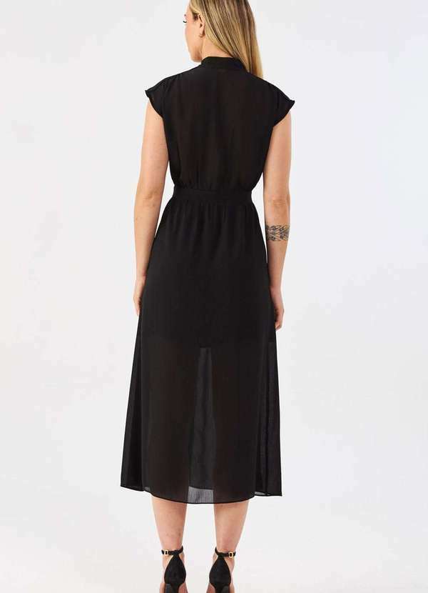 Pks - Vestido Midi Pks Chemise Preto 2