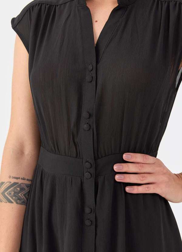 Pks - Vestido Midi Pks Chemise Preto 4
