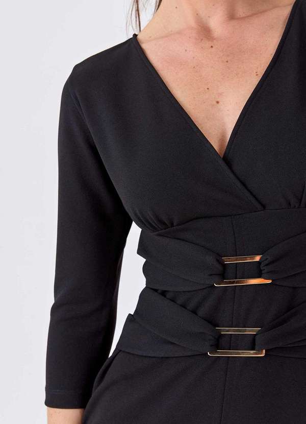 Pks - Vestido Midi Pks com Argolas Preto 3