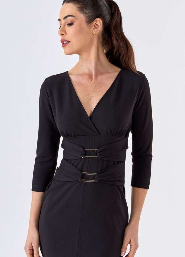 Pks - Vestido Midi Pks com Argolas Preto 4