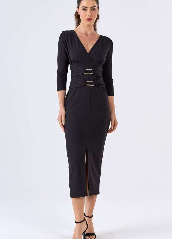 Pks - Vestido Midi Pks com Argolas Preto 5