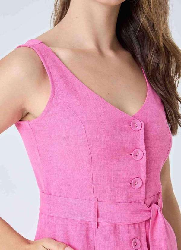 Pks - Vestido Midi Pks com Botoes Rosa 4