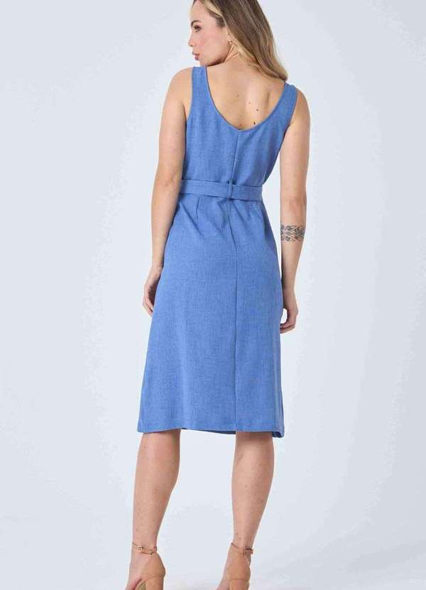 Pks - Vestido Midi Pks com Botoes Azul 2