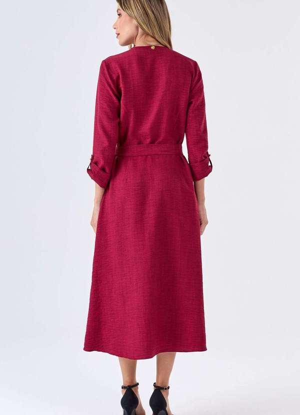 Pks - Vestido Midi Pks com Cinto Roxo 2