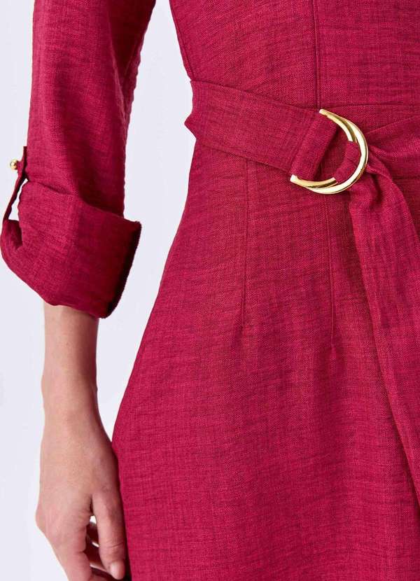 Pks - Vestido Midi Pks com Cinto Roxo 3