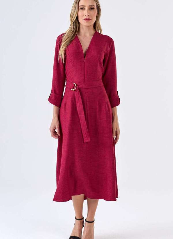 Pks - Vestido Midi Pks com Cinto Roxo 4