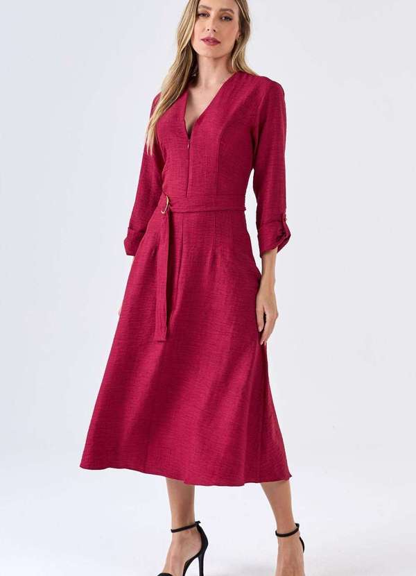 Pks - Vestido Midi Pks com Cinto Roxo 5