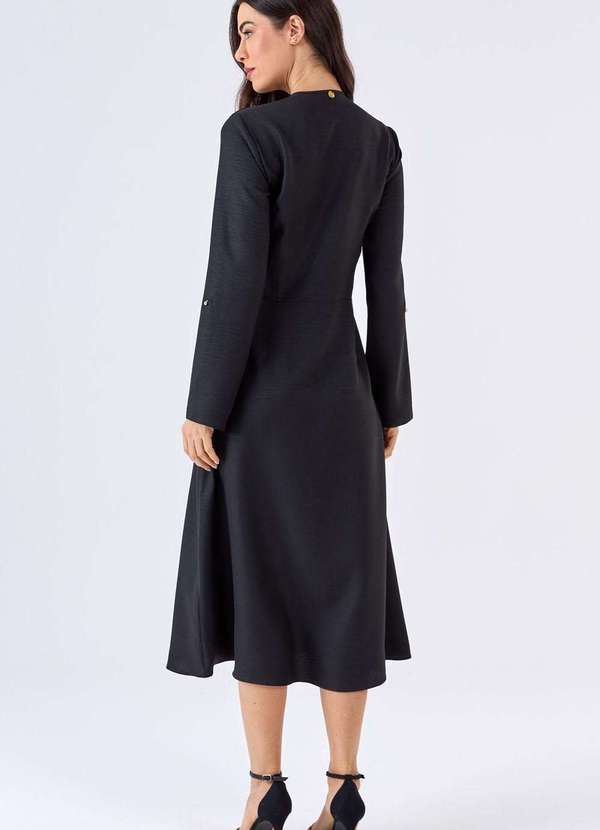 Pks - Vestido Midi Pks com Cinto Preto 2