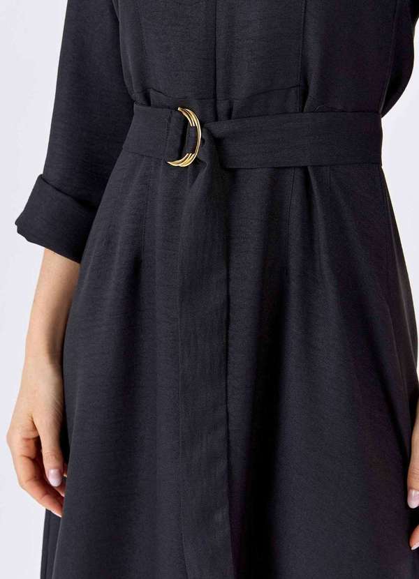 Pks - Vestido Midi Pks com Cinto Preto 3