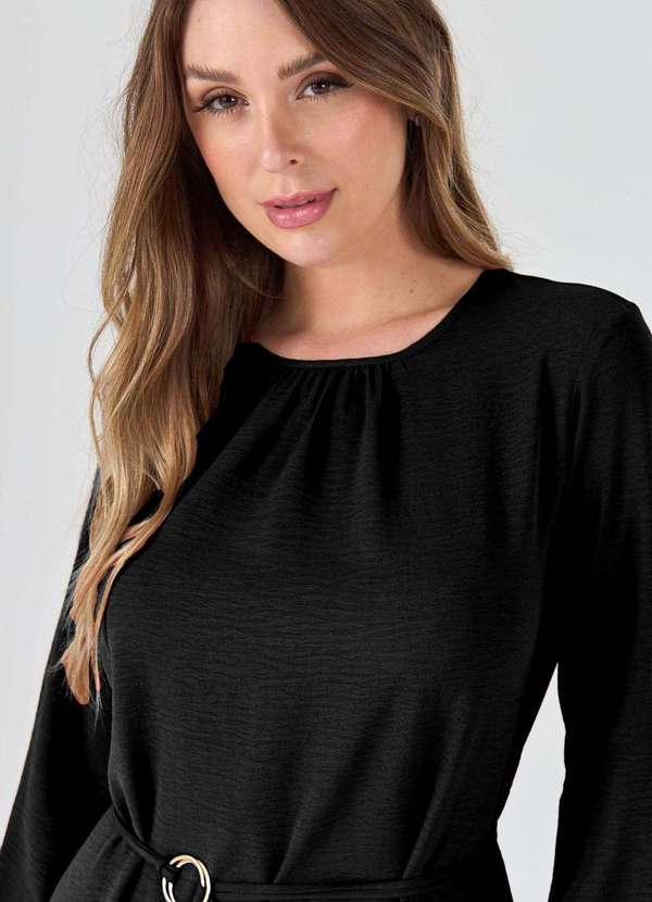 Pks - Vestido Midi Pks com Cinto Preto 3