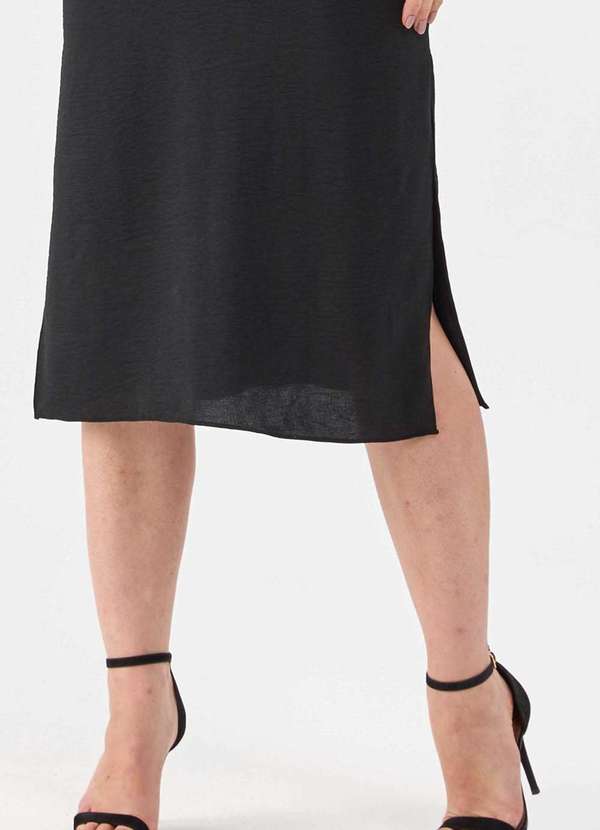 Pks - Vestido Midi Pks com Fendas Preto 4