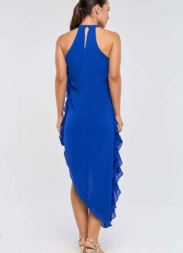 Pks - Vestido Midi Pks Frente Unica Azul 2