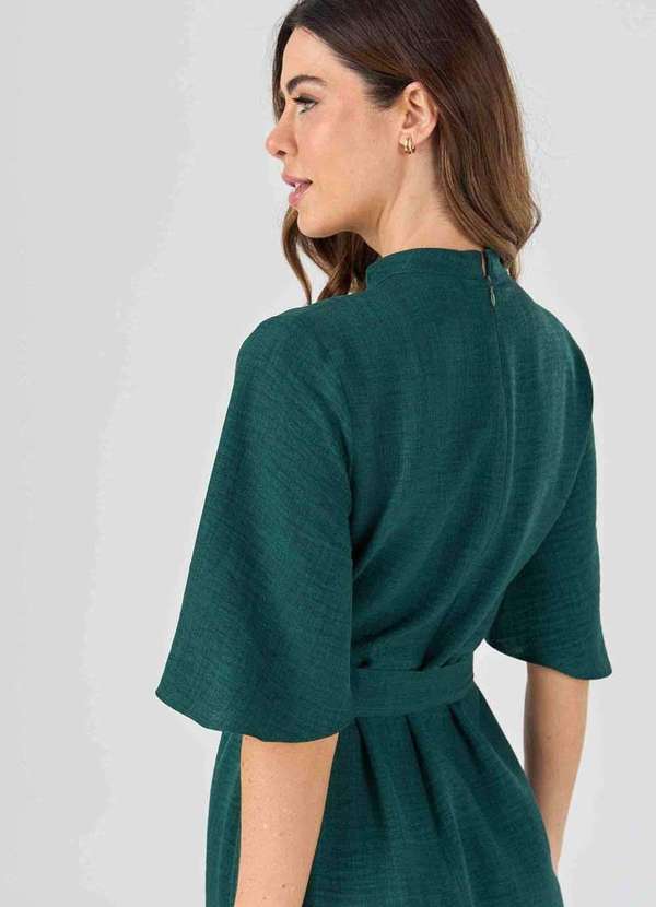 Pks - Vestido Midi Pks Mangas 3/4 Verde Verde 2