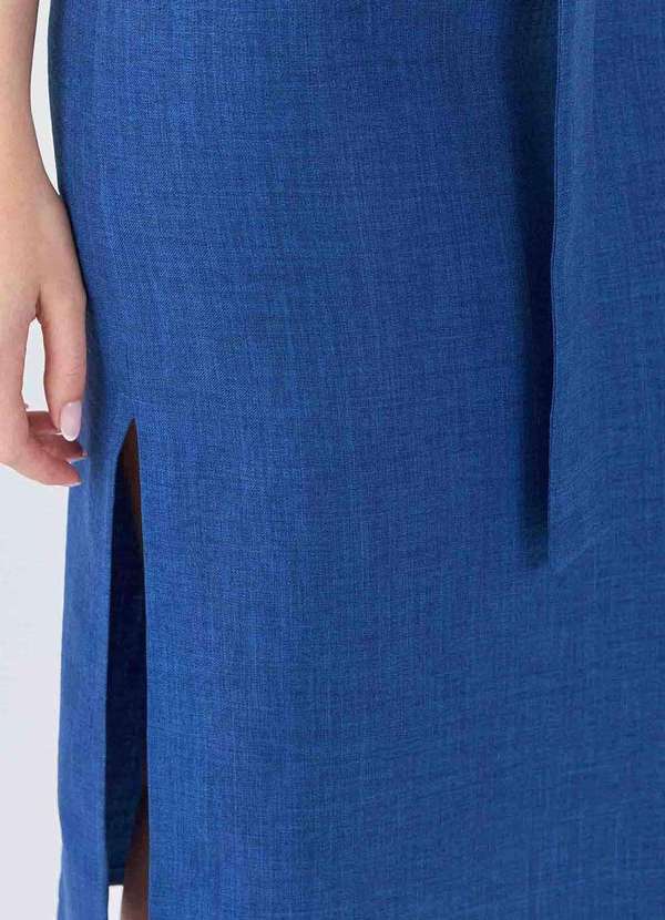 Pks - Vestido Midi Pks Mangas 3/4 Azul 4