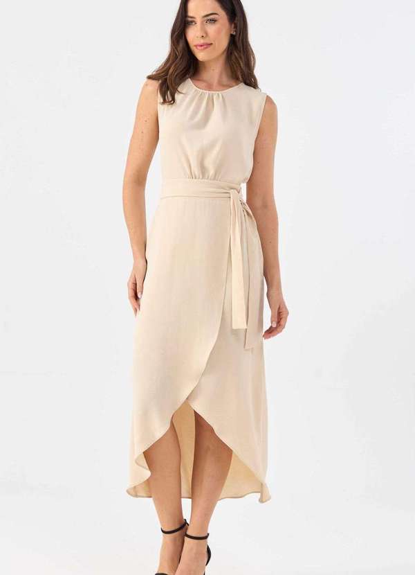 Pks - Vestido Midi Pks Pareo Bege 5