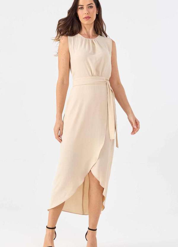 Pks - Vestido Midi Pks Pareo Bege 6