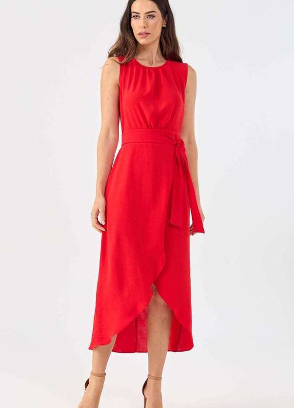 Pks - Vestido Midi Pks Pareo Vermelho