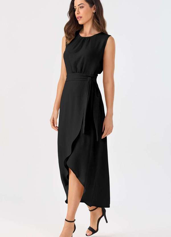 Pks - Vestido Midi Pks Pareo Preto 6