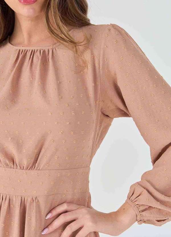 Pks - Vestido Midi Pks Poa Bege 3