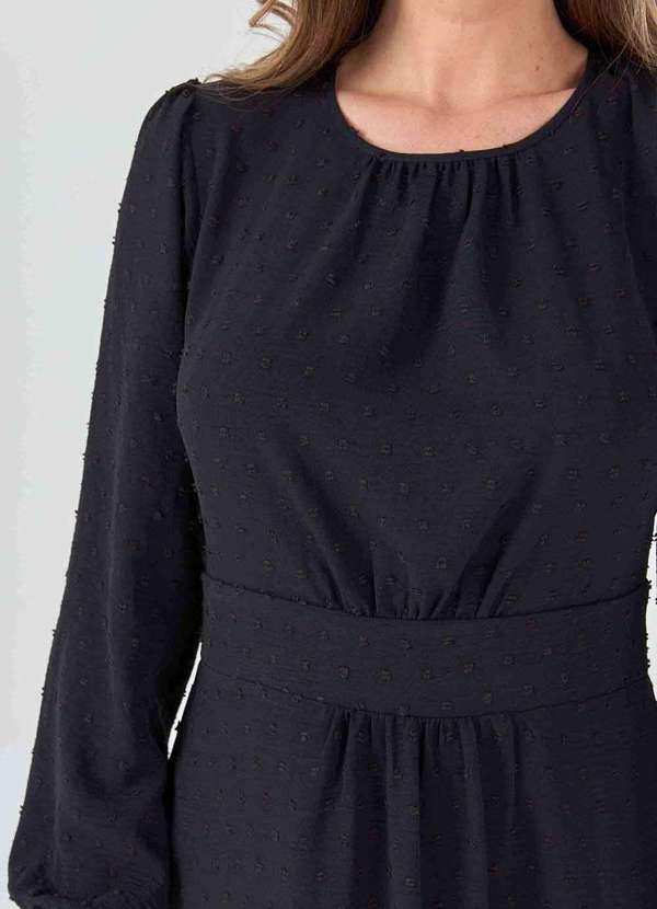 Pks - Vestido Midi Pks Poa Preto 3