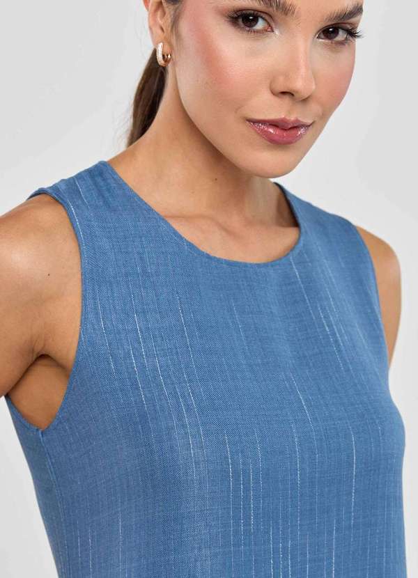 Pks - Vestido Midi Pks Risca Azul 4