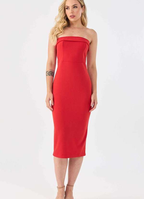 Pks - Vestido Midi Pks Tomara que Caia Vermelho 5