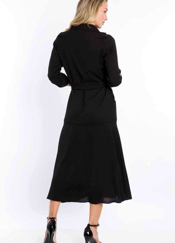 Pks - Vestido Pks Chemise Midi Preto 2
