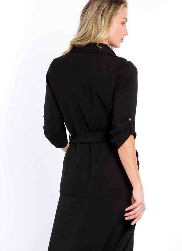 Pks - Vestido Pks Chemise Midi Preto 4