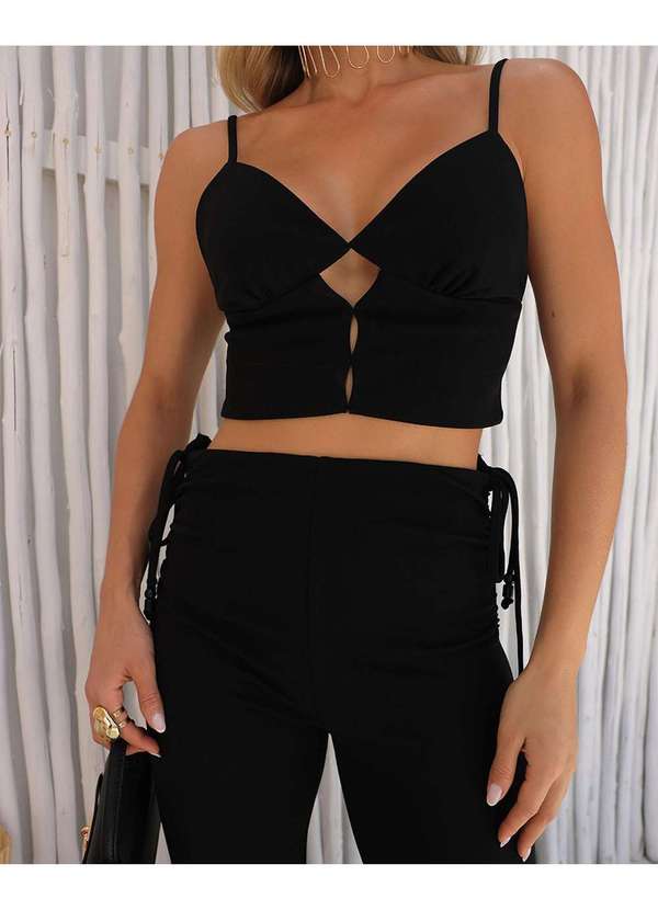 Consciência - Blusa Feminina com Decote Vasado Preto 3