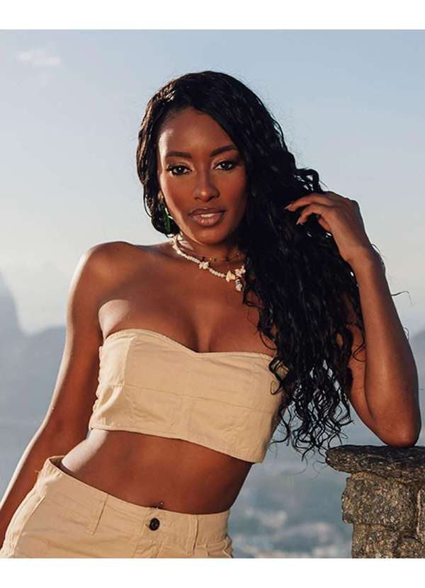 Consciência - Top Feminino com Lastex e Ziper nas Costas Bege 1