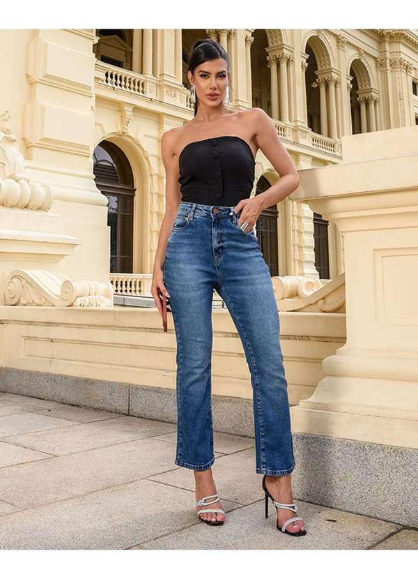 Calça jeans feminina elastano fashion