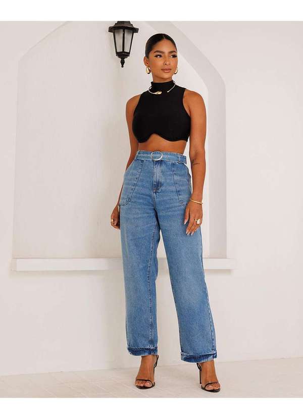 Consciência Jeans CalÃ§a Jeans Cintura Alta Mom Consciência Calca