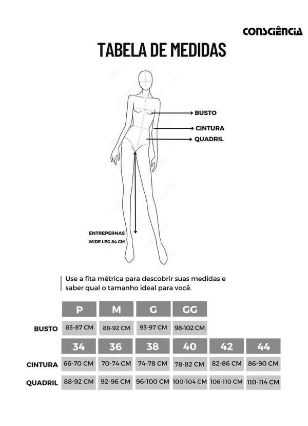 Consciência - Calca Jeans Wide Leg Feminina Cintura Alta com Elastico Azul 4