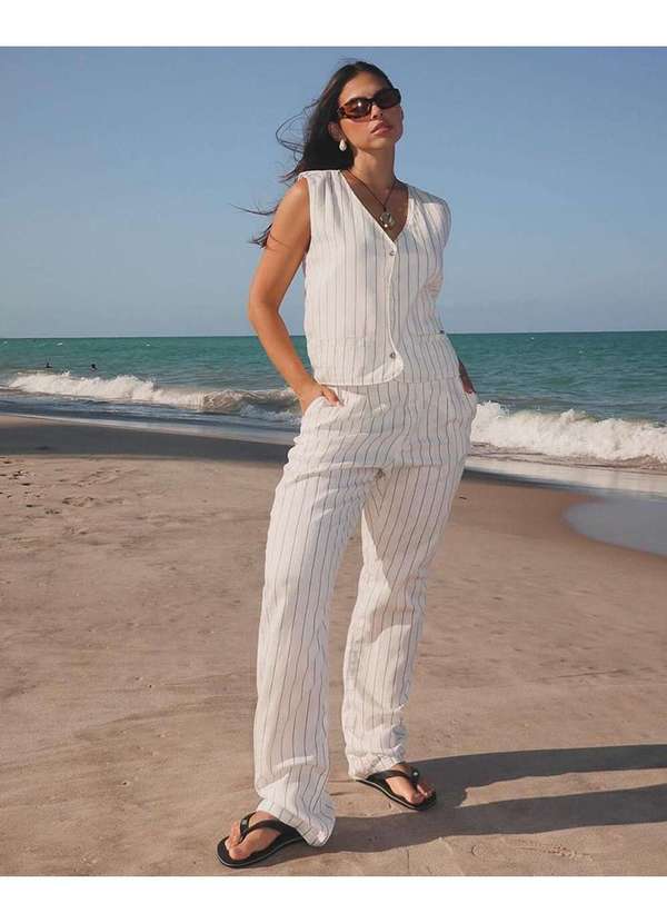 Linho Pantacourt Hering Listrada Calça De Linho Hering Best Sale