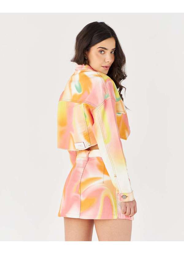 Consciência - Jaqueta Feminina Cropped Oversize com Barra Desfiada Estampado 2