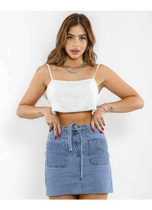saia curta saia jeans cintura alta com ziper na frente