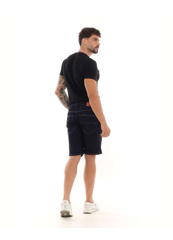 Consciência - Bermuda Jeans Masculina com Detalhe no Espelho Azul 2