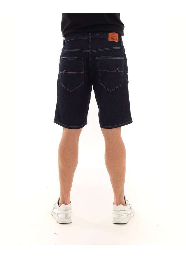 Consciência - Bermuda Jeans Masculina com Detalhe no Espelho Azul 4