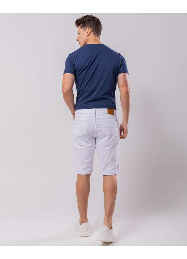 Consciência - Bermuda Masculina Branca Basica com Elastano Branco 3